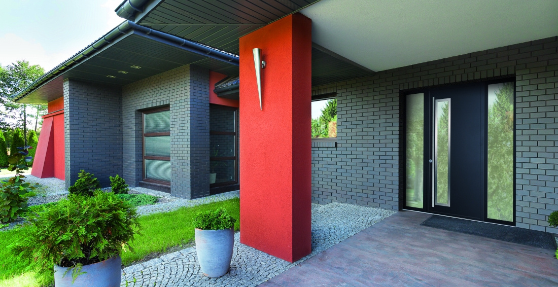 porte d'entr&eacute;e en aluminium
